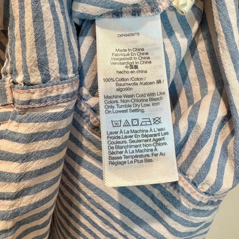 Madewell Blue & White Vertical Stripe Relaxed Button-Down - Picture 5 of 7